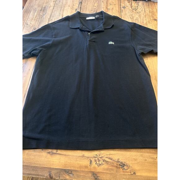 Lacoste Polo Shirt Size XL Black Classic Fit Short Sleeve Alligator Logo Cotton - Picture 1 of 15